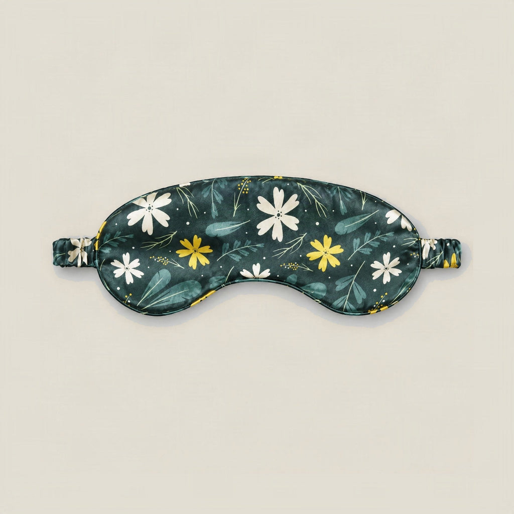 Verdant Jade Printed Mulberry Silk Sleep Eye Mask