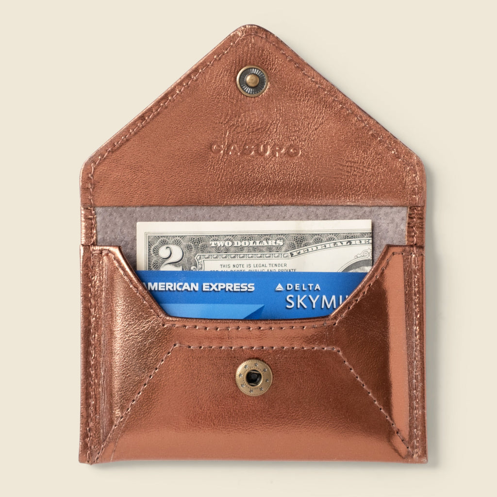 Mini Envelope Wallet With RFID protection - Bronze