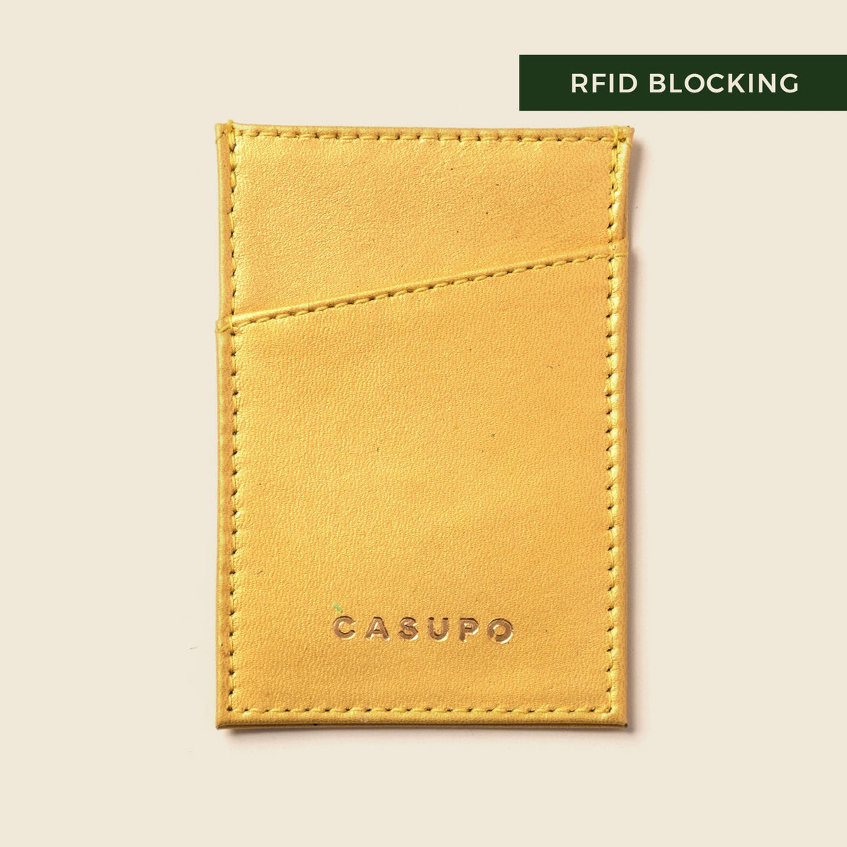 Minimalist Wallet With RFID Protection - Metallic Yellow