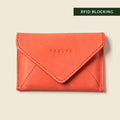 CASUPO Mini Pink Envelope Wallet with RFID Protection, Repurposed Full Grain Leather