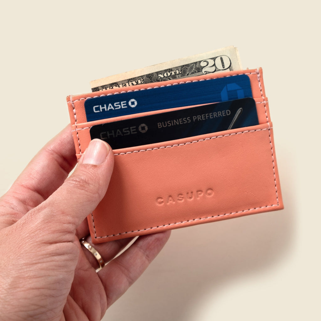 Slim Card Holder Wallet With RFID Protection - Pink