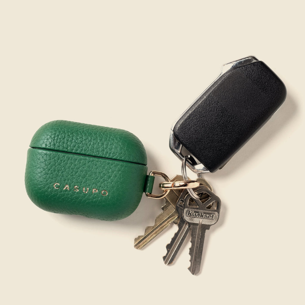 Leather Airpod Case - Green