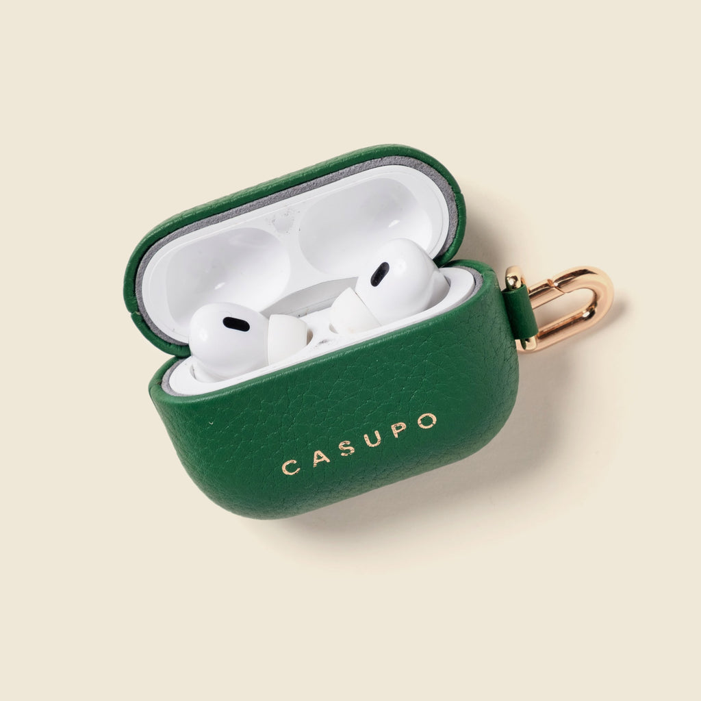 Leather Airpod Case - Green