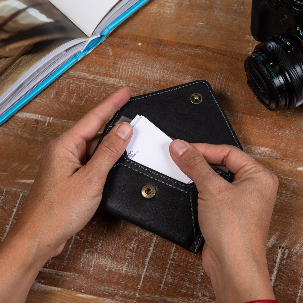 Mini Envelope Wallet with RFID Protection - Black