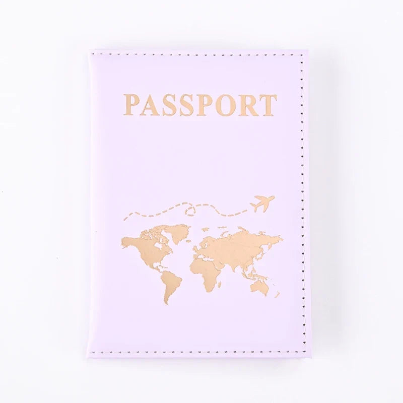 Fashion Passport Protective Cover World Pattern Travel Passport Holder Wallet Gift PU Leather Card Case Cover Unisex Storage Bag