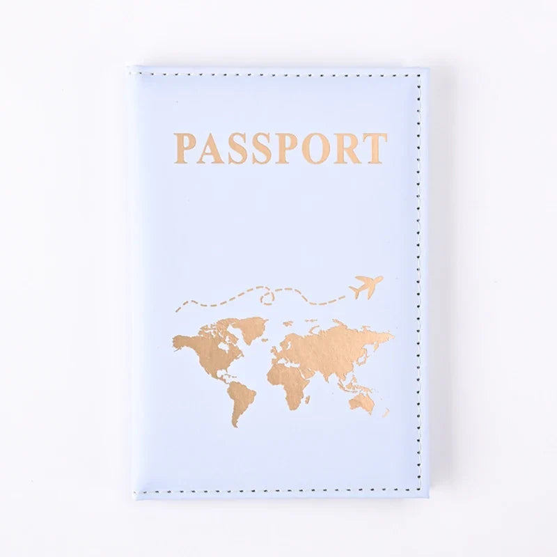 Fashion Passport Protective Cover World Pattern Travel Passport Holder Wallet Gift PU Leather Card Case Cover Unisex Storage Bag