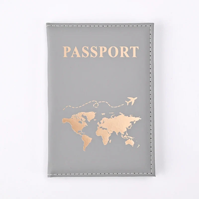 Fashion Passport Protective Cover World Pattern Travel Passport Holder Wallet Gift PU Leather Card Case Cover Unisex Storage Bag