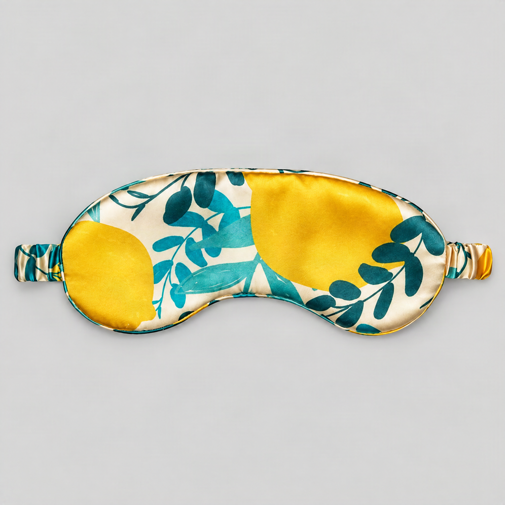 Half Snow Printed Mulberry Silk Sleep Eye Mask