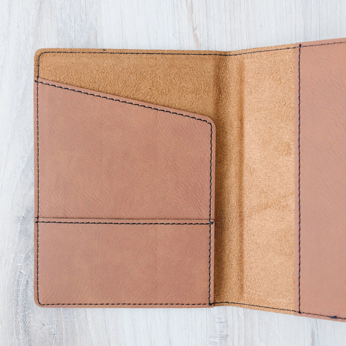 Personalized Passport Holder – Engraved Faux Leather Passport Cover With Compass Design