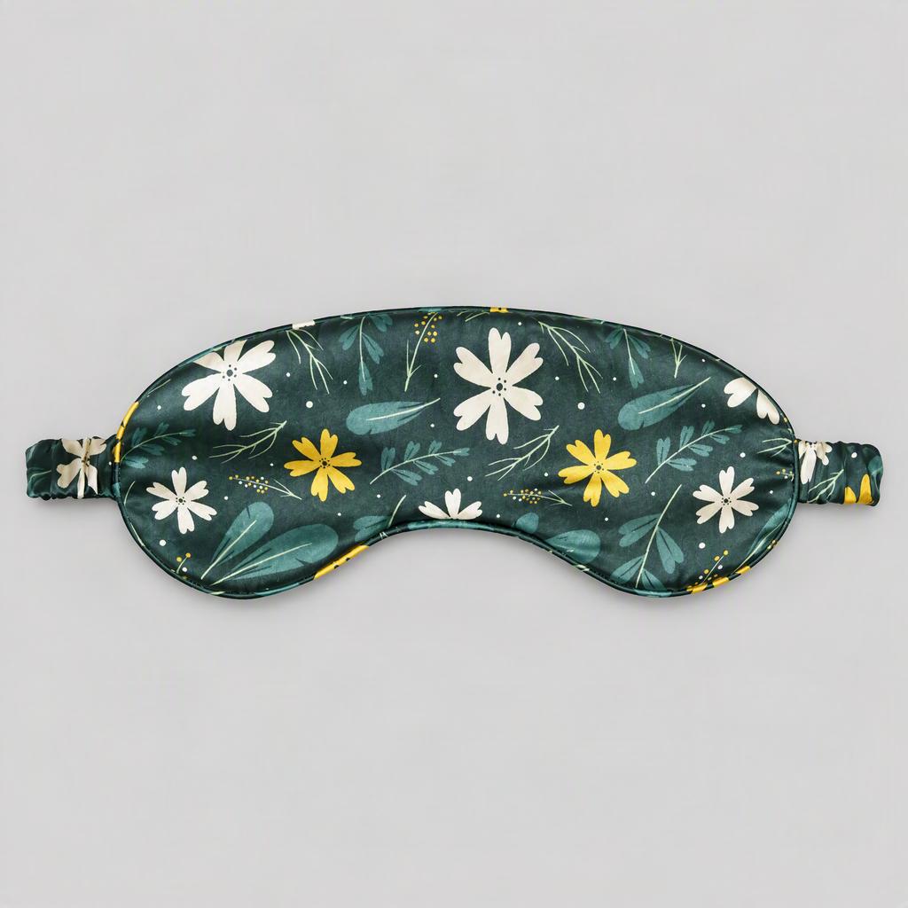 Verdant Jade Printed Mulberry Silk Sleep Eye Mask